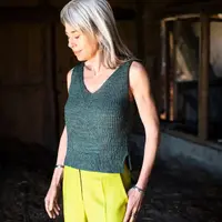 Вязаный спицами топ Louise с V-горловиной