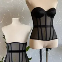 Прозрачный корсет с чашками