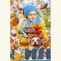 Фотошаблон осенний. Первый снег