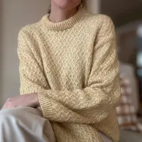 Вязаный спицами текстурный свитер с японским плечом Wild Oats