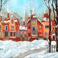 Волшебная зима. Масляная пастель