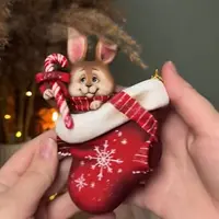 Ватные игрушки: Зайка