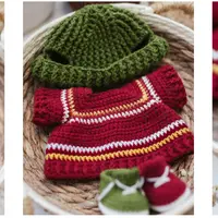 Яркий комплект. Вязаная одежда для мишки