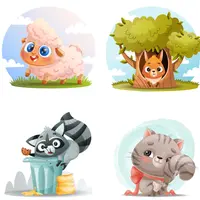 Милые векторные животные