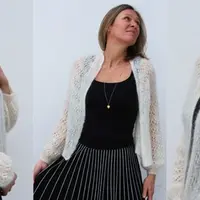 Ажурный кардиган из тонкого мохера спицами VesterbyCrea No 09