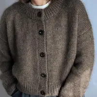 Вязаный спицами кардиган с японским плечом Mono Boxy