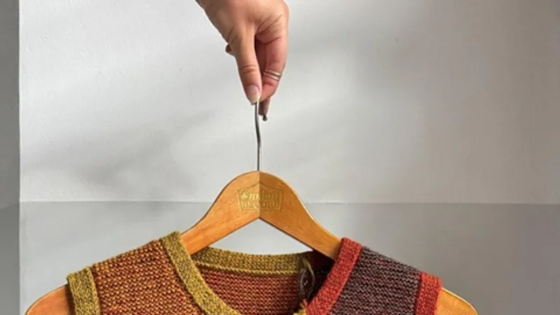 Безрукавка вязаная спицами интарсией сверху без швов Colorfield Vest