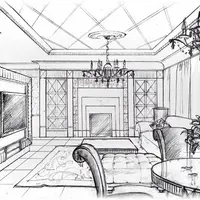 Рисунок интерьера. Основной блок