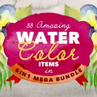 33 набора акварельного дизайна