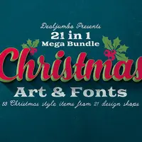 21 набор Рождественской графики и шрифтов