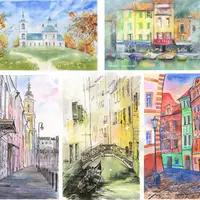 Рисование. Город в акварели. Часть 1-2