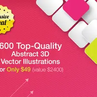 600 высококачественных абстрактных 3D иллюстраций