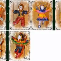 Елочная каркасная ватная игрушка «Карнавальные костюмчики»